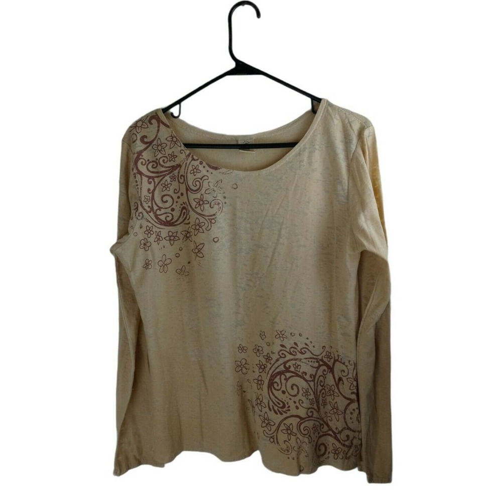 Earth Creations T-Shirt Top Burnout Organic Cotton